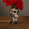 1pc Halloween Vase,Halloween Decoration Party Skull Design Flower Pot, Human Planter Container For Home Office Desk Decoration, Pot Plant Bowl Deskto