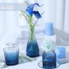 Glass Bud Vase Set of 5, Small Blue Flower Vases for Centerpieces in Bulk, Mini Vintage Vase for Wedding Decor, Single Flowers, and Home Table Déco