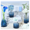 Glass Bud Vase Set of 5, Small Blue Flower Vases for Centerpieces in Bulk, Mini Vintage Vase for Wedding Decor, Single Flowers, and Home Table Déco