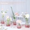 Pink Day Glass Bud Vase Set of 5, Small Flower Vases for Centerpieces in Bulk, Mini Vintage Vase for Wedding Decor, Single Flowers, and Home Table Dé