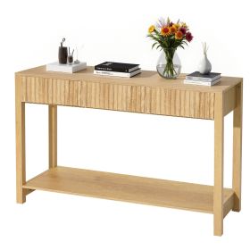 VEVOR 47 in Console Table, Farmhouse Desk Behind the Couch with Drawers and Bottom Storage Shelf