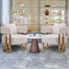 TS Modern decorative chair, living room side chair with gold metal legs, no wheels, suitable for dressing area, reception room, office,Teddy fleece u