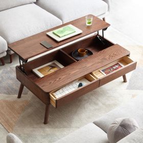 Elevating Center Table Low Table 100% Solid Oak Wood Top Plate Desk Coffee Table Width 120 x Depth 65 x Height 45 cm Study Desk Work From Home Ea
