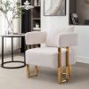 TS Modern decorative chair, living room side chair with gold metal legs, no wheels, suitable for dressing area, reception room, office,Teddy fleece u
