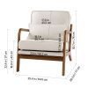 Accent Chair, Mid Century Modern Armchair with Solid Wood Frame and Non-Slip Legs, Upholstered Leisure Chair with Linen Fabric and 5.7 in Thickened C