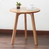 Round End Table- Small End Table Side Table Coffee Table Bedside Table Night Stand for Living Room Bedroom & Balcony, 100% Natural Solid Oak Wood Eas