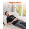 82.7-Inch Oversized Double Chaise Lounge, Corduroy Fabric Sectional Sofa, Cozy Deep Seat Loveseat Sofa with Soft Cushions and Throw Pillows for Livin