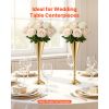 20 PCS Wedding Flower Vase, 16.9 in Tall Trumpet Flower Table Centerpieces, Banquet Vases Easy Installation, Electroplated Versatile Arrangement Stan