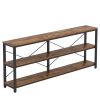 Console Table, 3-Tier Sofa Table with Metal Frame