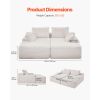 82.7-Inch Oversized Double Chaise Lounge, Corduroy Fabric Sectional Sofa, Cozy Deep Seat Loveseat Sofa with Soft Cushions and Throw Pillows for Livin
