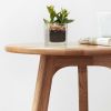 Round End Table- Small End Table Side Table Coffee Table Bedside Table Night Stand for Living Room Bedroom & Balcony, 100% Natural Solid Oak Wood Eas