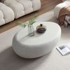 43.31''Fiberglass Elliptical Coffee Table for Living Room Vintage Table,Matte Rocks Table front of the Sofa, Irregular Center Table
