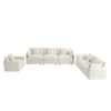 Modern Sofa Couch, 3 Piece Set Extra Deep Seat Sectional Sofa for Living Room, Oversized Sofa, 3 Seat Sofa, Loveseat and Single Sofa, White Chenille
