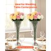 4 PCS Crystal Wedding Flower Vase, 20 in Tall Flower Table Centerpieces, Crystal Cylinder Banquet Vases Easy Installation, Versatile Arrangement Stan
