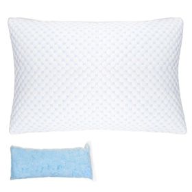 1Pc Shredded Memory Foam Pillow Adjustable Cool Pillow With Extra (Option: White-Queen Size)