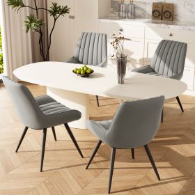 2-piece or 4-piece dining chair sets, suitable for use in dining rooms, living rooms and offices (Color: Light Grey, Quantity: 4-piece)